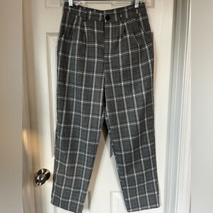 Gray, white, and black plaid Pants